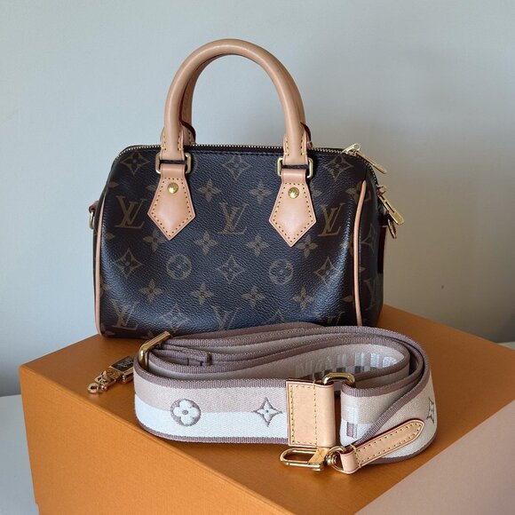Louis Vuitton Speedy Speedy Bandoulière 20 with Beige Strap - Picture 1 of 15